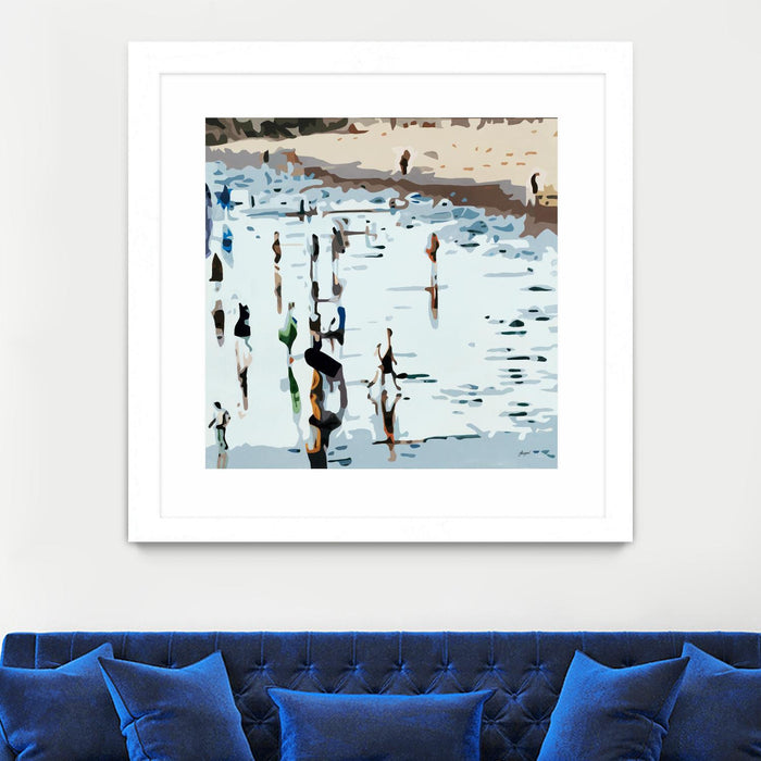 \"Self Reflection\" Matted and Framed White 36x36 Wall Art