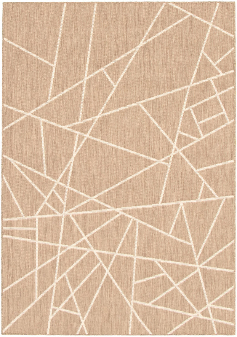 Sadie Abstract Taupe-Champagne Area Rug - 7'10" x 10'2"