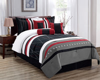 Lima 7-Piece Queen Comforter Set - Black