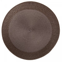 Vinyl Round Placemat with Chocolate Border - Set of 12