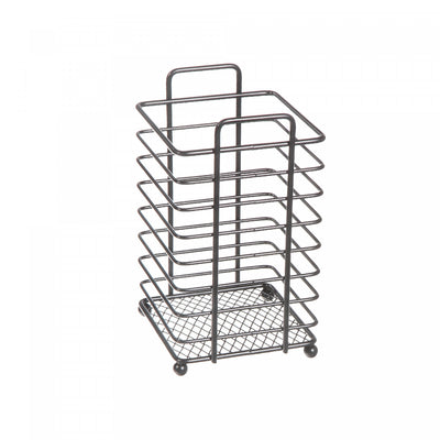 Black Metal Square Cutlery Holder Cookware|Support à ustensiles carré noir en métal
