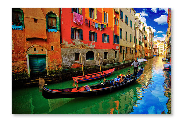 Venice Gondola 24x36 Wall Art Frame And Fabric Panel