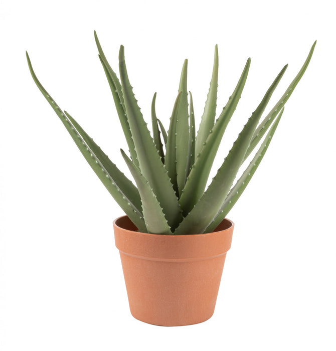 Artificial 17\" Aloe Vera In Terracotta Pot