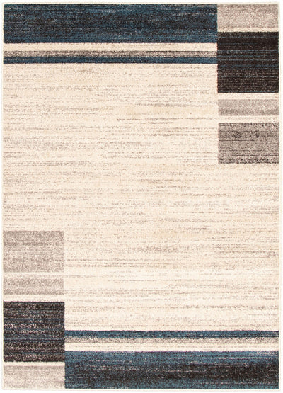Aya Ivory-Blue Area Rug - 5'3" x 7'3"