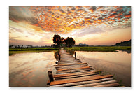 River On Sunset 24x36 Wall Art Frame And Fabric Panel