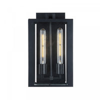 Waterville Matte Black 2-Light Outdoor Wall Sconce
