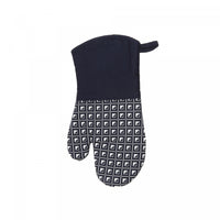 Silicon Print Oven Mitt Geo Navy Blue - Set of 4