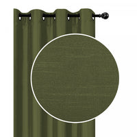 Faux Silk Panel With 8 Grommets Moss Green - Set of 2 Drapes and Blinds