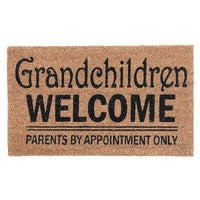 Coir Door Mat Grandchildren Welcome Parents by Appt Floormat