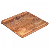 5 Section Wooden Square Serving Tray Dinnerware
