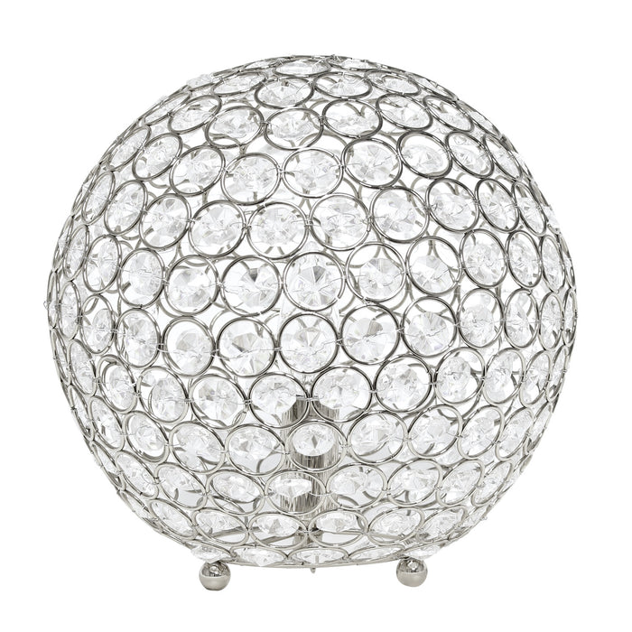 Elegant Designs Elipse 10 Inch Crystal Ball Sequin Table Lamp, Chrome