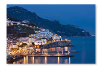 Amalfi At Night, Italy 24x36 Wall Art Frame And Fabric Panel