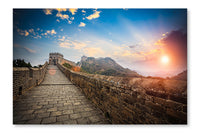 The Great Wall With Sunset Glow 28x42 Wall Art Frame And Fabric Panel