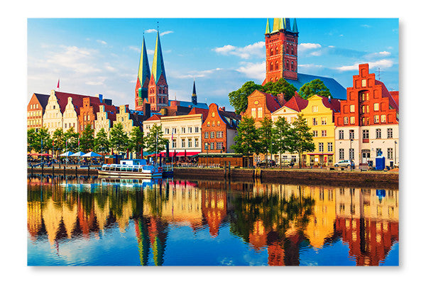 Lubeck, Germany 28x42 Wall Art Frame And Fabric Panel
