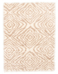 Agalia Abstract Ivory-Tan Shag - 5'3