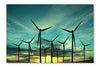 Wind Turbine Farm Over Sunset 24x36 Wall Art Frame And Fabric Panel