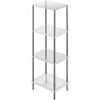 Benson 4-tier Chrome Rectangular Frosted Glass Stand Shelves