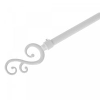 16/19mm Metal Drape Pole Set Leaf Scroll - White