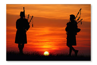 Pipers At Sunset 24x36 Wall Art Frame And Fabric Panel