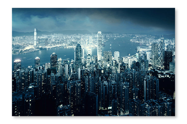 Hong Kong From The Victoria Peak 24x36 Wall Art Frame And Fabric Panel
