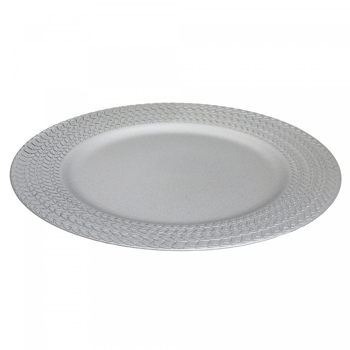 Charger Plate Braids Silver 13\" - Set of 6 Dinnerware