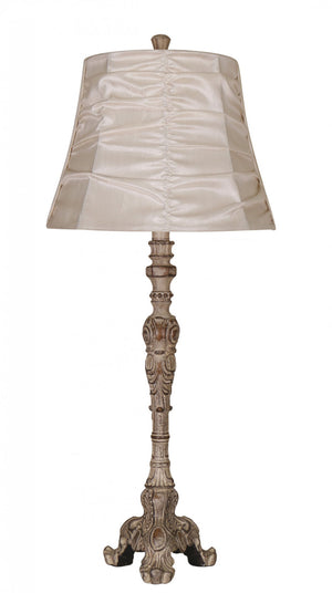 Elegant Designs Antique Style Buffet Table Lamp with Cream Ruched Shade