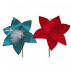 Felt Poinsettia Pick with Feathers - Set of 12 Artificial Flower