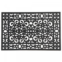 Black Rubber Grill Mat 23 x 36 Floral Floormat