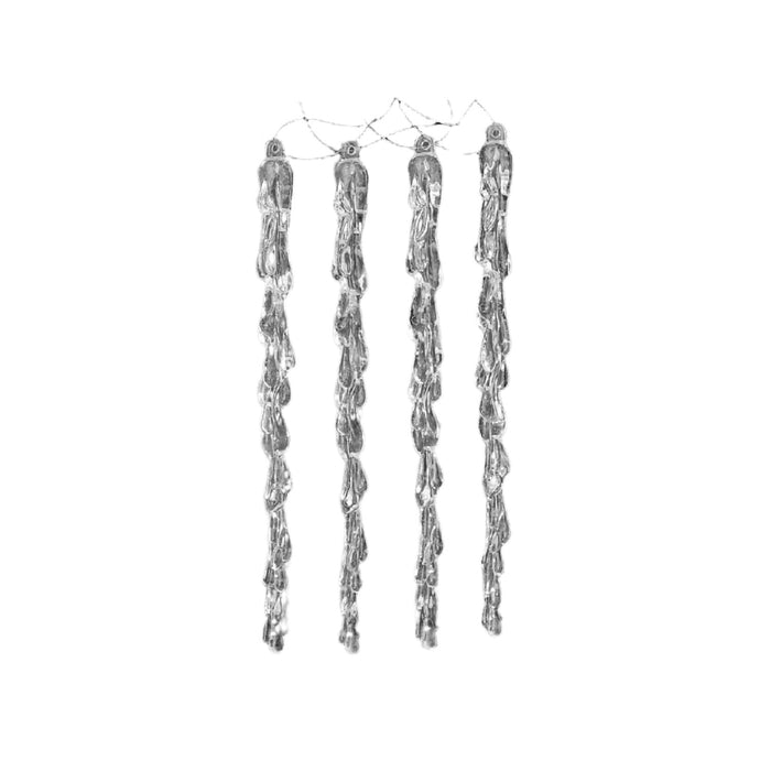 4 Pack Acrylic Icicles 8\" - Set of 2 Christmas Ornaments