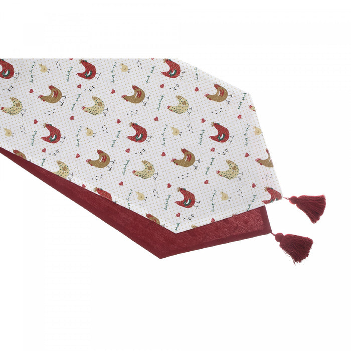 Cotton Table Runner 54\" Farmhouse Chicken - Set of 2