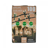 100 Lt 8.5ft Indoor Garland Lights Clear Bulbs - Set of 2 Christmas Lights