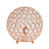 Elegant Designs Elipse 8 Inch Crystal Ball Sequin Table Lamp, Rose Gold