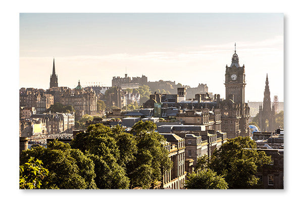 Edinburgh Castle From Calton Hill 24x36 Wall Art Frame And Fabric Panel