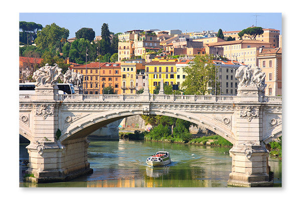 Ponte Vittorio Emanuele Ii In Rome, Italy 24x36 Wall Art Frame And Fabric Panel