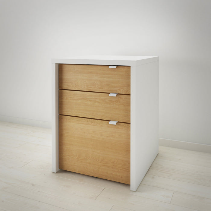 Nordika Chrono Filing Cabinet - White/Natural Maple