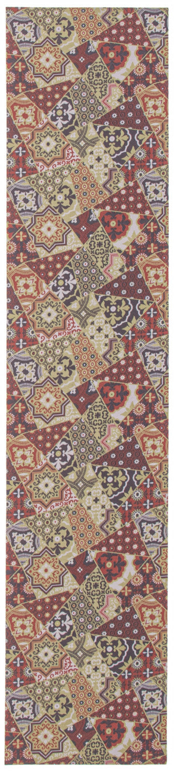 Bellezza Red / Green 2'2" x 16'0" Area Rug