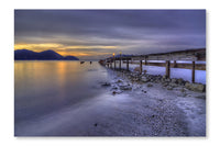 Slow Shutter Photography At The Jetty 24x36 Wall Art Frame And Fabric Panel