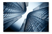 Office Building On A Background Of The Blue Sky 24x36 Wall Art Frame And Fabric Panel
