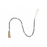 Dual Wood Bead Garland Grey Christmas Ornaments