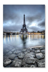 View Of Paris By Night - France 24x36 Wall Art Frame And Fabric Panel