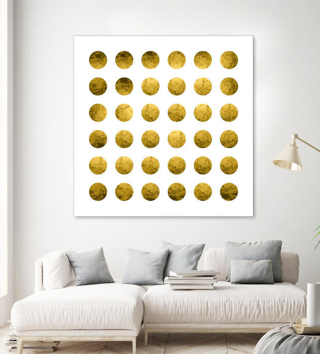 \"Golden Spots White\" Giant Art 54x54 Wall Art