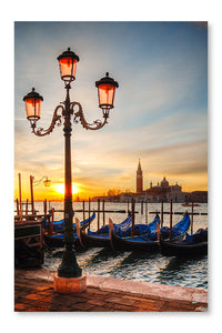 Gondolas Floating In The Grand Canal 16x24 Wall Art Frame And Fabric Panel