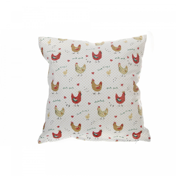 Cotton Cushion 18\" x 18\" Farmhouse Chicken - Set of 2 Cushions