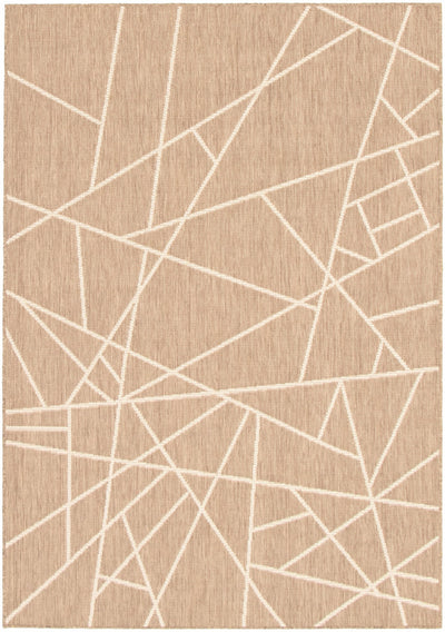 Sadie Abstract Taupe-Champagne Area Rug - 5'3" x 7'7"
