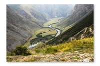 Scenic Landscape With Mountain Valley And River 24x36 Wall Art Frame And Fabric Panel