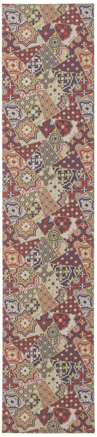Bellezza Red / Green 2'2" x 12'0" Area Rug