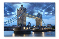 Famous Tower Bridge In The Evening 28x42 Wall Art Frame And Fabric Panel