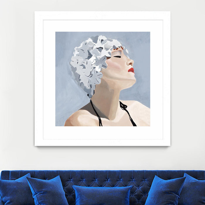 \"Getting My Tan On\" Matted and Framed White 36x36 Wall Art
