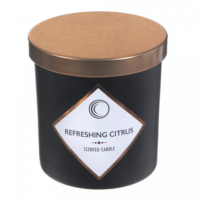 7oz Matte Black Scented Candle with Lid Refreshing Citrus - Set of 2|Bougie parfumée noir mat de 7 oz à arôme d’agrumes rafraîchissants avec couvercle - ensemble de 2