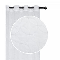 Lurex Embroidered Sheer Panel Curved Diamond White - Set of 2